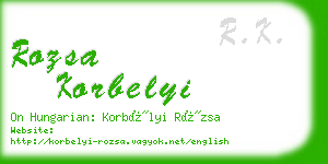 rozsa korbelyi business card